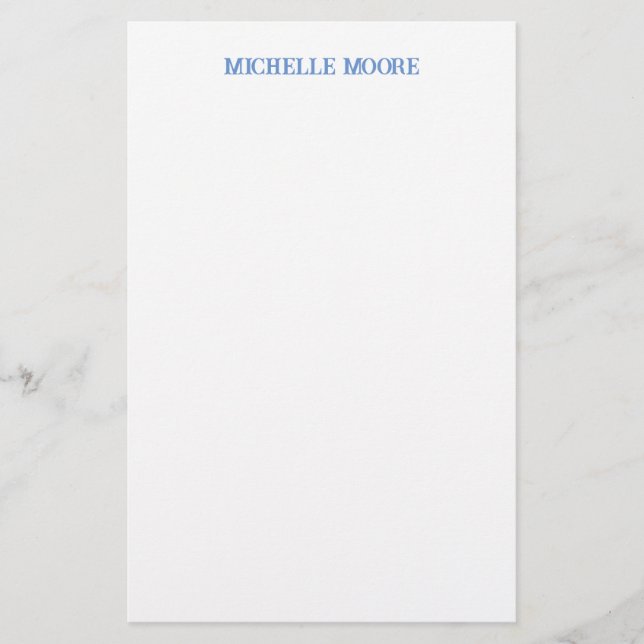Plain Modern Minimalist Name Stationery (Front)