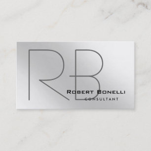 Plain Modern Monogram Consultant Business Card