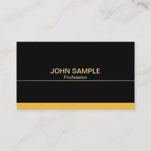Plain Modern Professional Black Gold Elegant Business Card