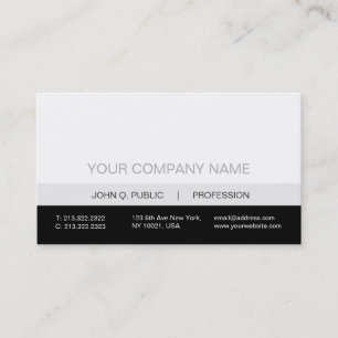 Plain Modern Professional Black White Grey Matte Business Card