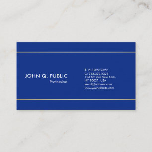 Plain Modern Professional Elegant Blue Design Business Card