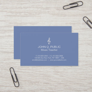 Plain Modern Professional Music Teacher Business Card