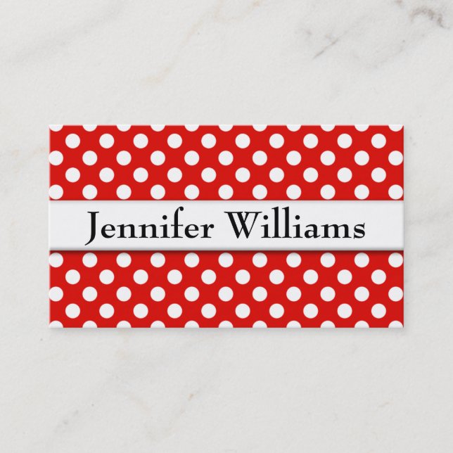 Plain Modern Professional Polka Dot Business Cards (Front)