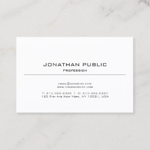 Plain Modern Simple Design Elegant Professional Business Card