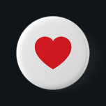 Plain Modern White Red Love Heart Graphic 6 Cm Round Badge<br><div class="desc">Plain Minimalist Modern Designs. They're all simple,  attractive,  unique.</div>
