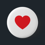 Plain Modern White Red Love Heart Graphic 6 Cm Round Badge<br><div class="desc">Plain Minimalist Modern Designs. They're all simple,  attractive,  unique.</div>