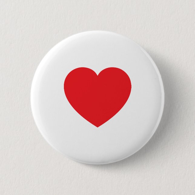 Plain Modern White Red Love Heart Graphic 6 Cm Round Badge (Front)