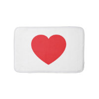 Plain Modern White Red Love Heart Graphic