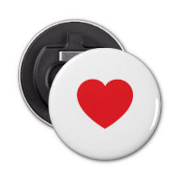 Plain Modern White Red Love Heart Graphic