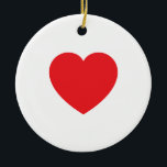 Plain Modern White Red Love Heart Graphic Ceramic Tree Decoration<br><div class="desc">Plain Minimalist Modern Designs. They're all simple,  attractive,  unique.</div>
