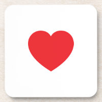 Plain Modern White Red Love Heart Graphic