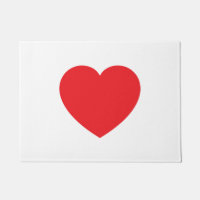 Plain Modern White Red Love Heart Graphic