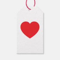 Plain Modern White Red Love Heart Graphic