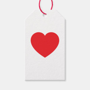 Plain Modern White Red Love Heart Graphic Gift Tags