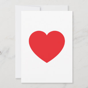 Plain Modern White Red Love Heart Graphic Holiday Card