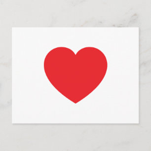 Plain Modern White Red Love Heart Graphic Holiday Postcard