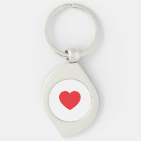 Plain Modern White Red Love Heart Graphic