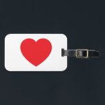 Plain Modern White Red Love Heart Graphic Luggage Tag<br><div class="desc">Plain Minimalist Modern Designs. They're all simple,  attractive,  unique.</div>