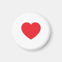 Plain Modern White Red Love Heart Graphic