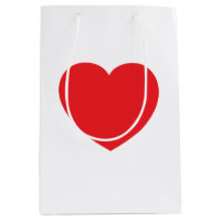 Plain Modern White Red Love Heart Graphic