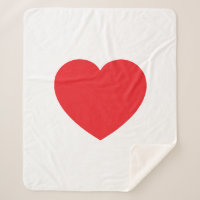 Plain Modern White Red Love Heart Graphic