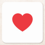 Plain Modern White Red Love Heart Graphic Square Paper Coaster<br><div class="desc">Plain Minimalist Modern Designs. They're all simple,  attractive,  unique.</div>