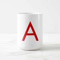 Plain Modern White Red Monogram Initial Letter