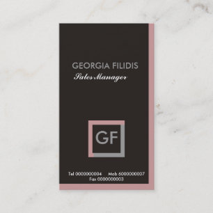Plain Monogram Business Cards