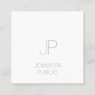 Plain Monogram Elegant Modern Professional Design Square Business Card