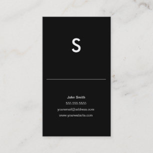 Plain Monogram Initial for Personal or Company Business Card