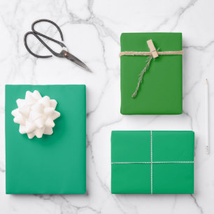 Plain Munsell Forest GO Green Shades 3 Tones Wrapping Paper Sheet