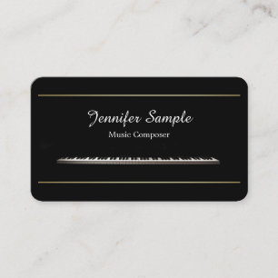 Plain Music Composer Teacher Professional Elegant Business Card