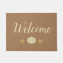 plain neutral pumpkin welcome