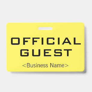 Plain "OFFICIAL GUEST" Badge ID Badge