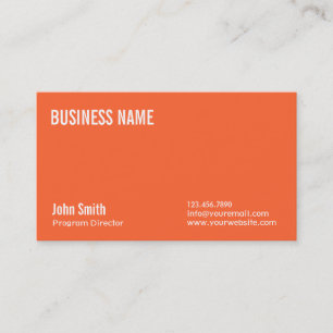 Plain Orange Program Director Business Card