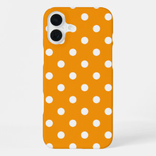Plain Orange With Polka Dots iPhone 16 Plus Case