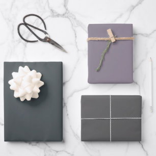 Plain Outer Space Rocket Grey Shades 3 Tones Wrapping Paper Sheet