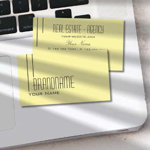 Plain Pastel Yellow Modern Simple and Professional Business Card