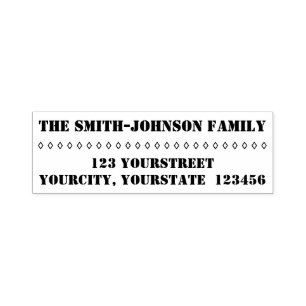 Plain Personalised Family Name + Address Self-inking Stamp