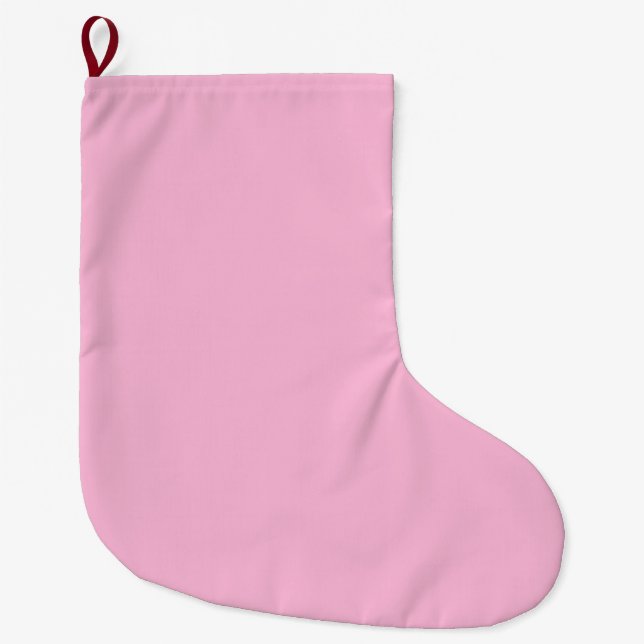 Plain Pink color      Large Christmas Stocking (Front)