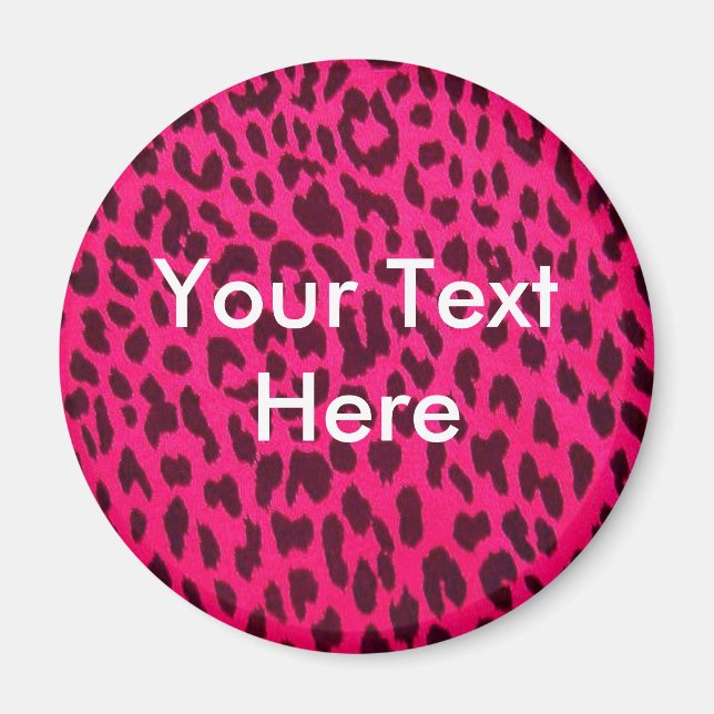 Plain Pink Leopard Print Magnet (Front)