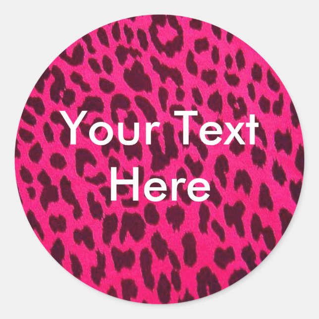 Plain Pink Leopard Print Sticker (Front)