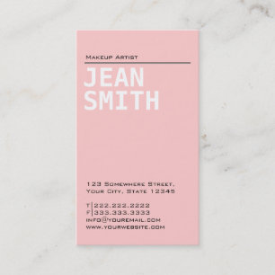 Plain Pink Make-up Artist Business Card