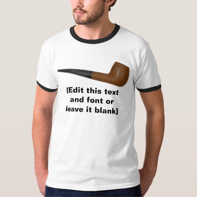 Plain Pipe Template, Customisable Text T-Shirt (Front)