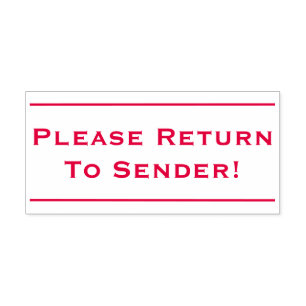 Plain "Please Return To Sender!" Rubber Stamp