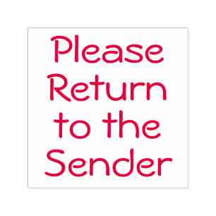Plain "Please Return to the Sender" Rubber Stamp