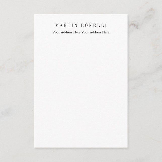 Plain Professional Black & White Minimalist Enclosure Card (Front)
