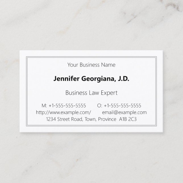 Plain Professional Business Card (Front)