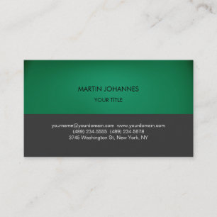 Plain Professional Green Grey Business Card