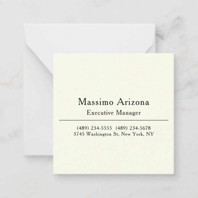 Plain Professional Modern Minimailst Card (Front)